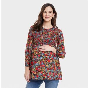 Isabel Maternity by Ingrid & Isabel Colorful Floral Blouse